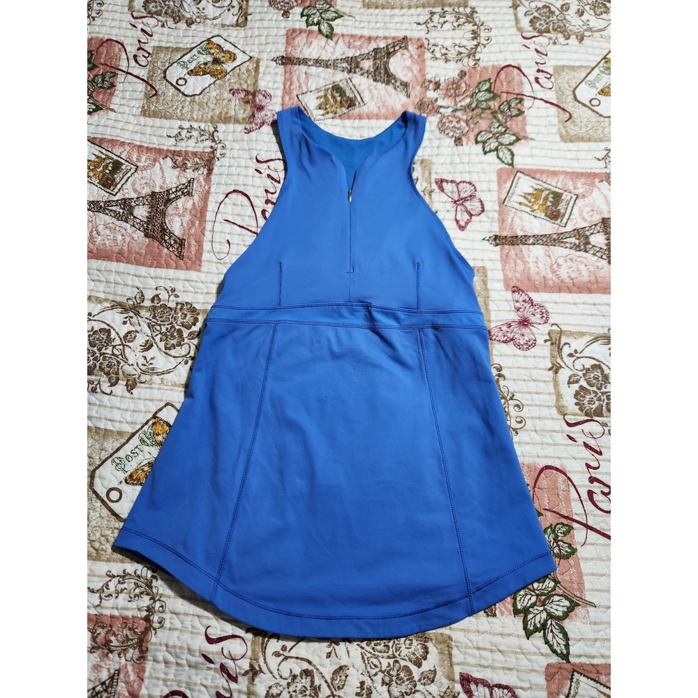 Lululemon Women's Zippy Run Tank Porcelainâ Blue Zipper Adjustable Bra Size 8